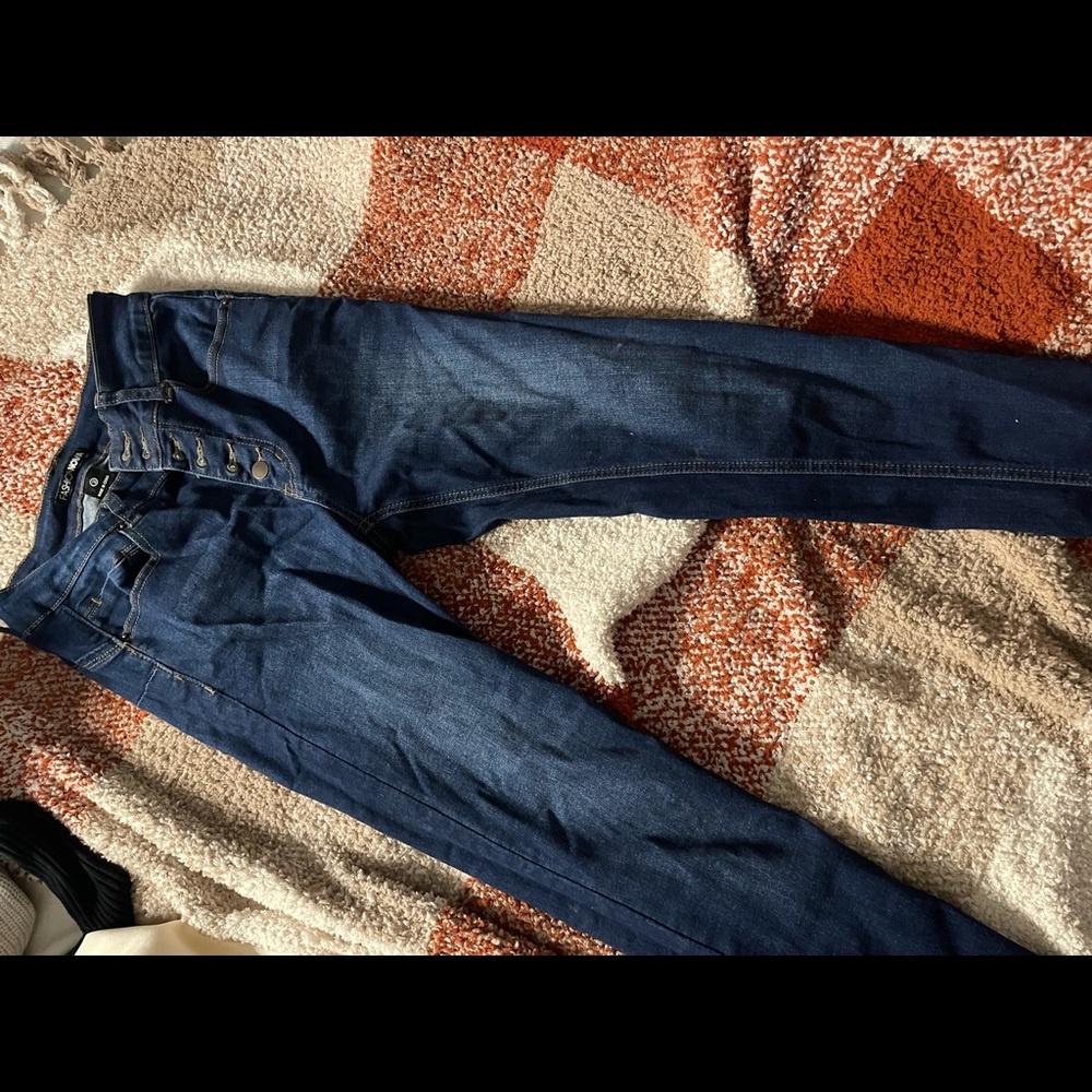 dark wash fashion nova skinny jeans high waisted(size3)